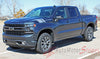 Detailed view of 2019-2026 Chevy Silverado Fender Stripes Hood Decals 1500 HASH MARKS Stripe 3M Vinyl Graphics Kit