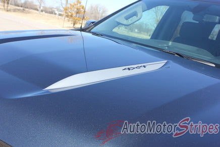 Detailed view of 2019-2026 Chevy Silverado Hood Spear Stripes Hood Spike Decals 1500 HOOD SPIKES 3M Vinyl Graphics Kit