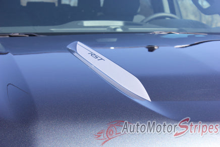 Detailed view of 2019-2026 Chevy Silverado Hood Spear Stripes Hood Spike Decals 1500 HOOD SPIKES 3M Vinyl Graphics Kit