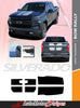 Detailed view of 2019-2025  Chevy Silverado Hood Stripes Hood and Tailgate Decal BOW RALLY Stripes 3M Vinyl Graphics Kit
