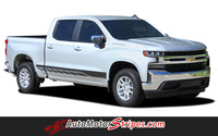Detailed view of 2019-2026 Chevy Silverado Stripes ROCKER TWO Decals Lower Door Rocker Panel 3M Vinyl Graphics Kit