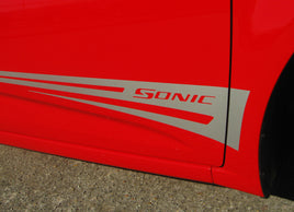 2012-2016 Chevy Sonic Flare Hood Graphics and Side Lower Rocker Panel Vinyl Accent 3M Stripes Kit