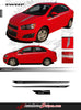 2012-2016 Chevy Sonic Sweep Hood Graphics and Lower Rocker Accent 3M Vinyl Stripes Kit