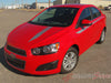 2012-2016 Chevy Sonic Sweep Hood Graphics and Lower Rocker Accent 3M Vinyl Stripes Kit