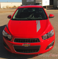2012-2016 Chevy Sonic Sweep Hood Graphics and Lower Rocker Accent 3M Vinyl Stripes Kit