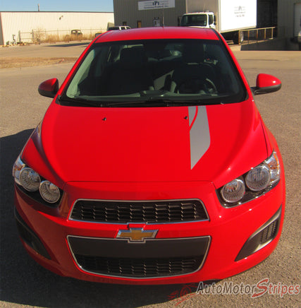 2012-2016 Chevy Sonic Sweep Hood Graphics and Lower Rocker Accent 3M Vinyl Stripes Kit