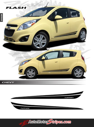 2013-2016 Chevy Spark Flash Lower Side Rocker Panel Door Vinyl Graphics 3M Stripes Kit
