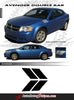 2008-2014 Dodge Avenger Hash Marks Double Bar Hood and Fender Accent Vinyl Graphic 3M Stripes Kit