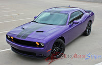 Detailed view of 2008-2023 Dodge Challenger Pulse Rally Racing Stripes Strobe Style 10 inch Vinyl Graphics Striping Decal Kit