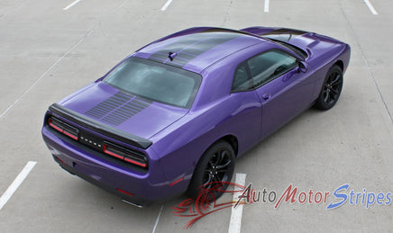 Detailed view of 2008-2023 Dodge Challenger Pulse Rally Racing Stripes Strobe Style 10 inch Vinyl Graphics Striping Decal Kit