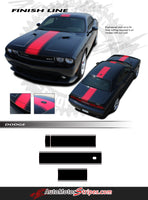2011-2014 Dodge Challenger Finish Line Mopar Factory Style Redline Rallye Center Racing Vinyl Graphics 3M Decals