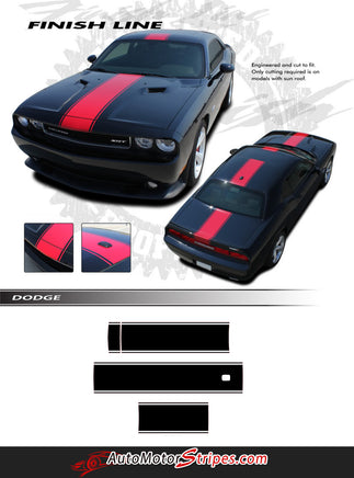 2011-2014 Dodge Challenger Finish Line Mopar Factory Style Redline Rallye Center Racing Vinyl Graphics 3M Decals