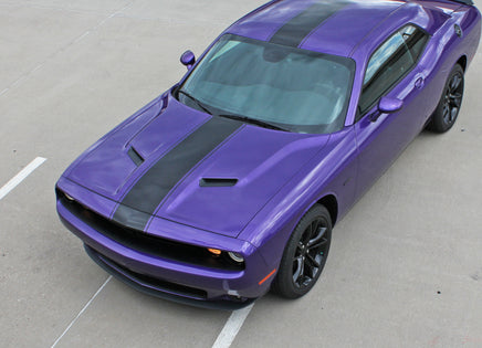 Detailed view of 2015-2023 2023 Dodge Challenger Finish Line Mopar Factory Style Redline Rallye Center Racing Vinyl Graphics