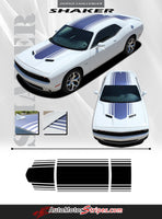 Detailed view of 2015-2023 Dodge Challenger Shaker Mopar Factory OEM Style Hood Roof Trunk Rally Vinyl Graphics 3M Decals
