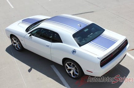 2015 2016 2017 Dodge Challenger Shaker Mopar Factory OEM Style Hood Roof Trunk Rally Vinyl Graphics - Rear Side View