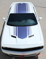 Detailed view of 2015-2023 2023 Dodge Challenger Shaker Mopar Factory OEM Style Hood Roof Trunk Rally Vinyl Graphics - Front Top View
