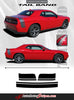 Detailed view of 2011-2023 Dodge Challenger Tailband Factory Mopar Style Bumblebee Scat Pack Rear Trunk Quarter Panel Vinyl Graphics Stripes Decals