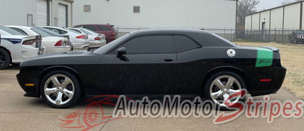 Detailed view of 2011-2023 Dodge Challenger Swinger Tailband Factory Mopar Style Scat Pack Rear Trunk Quarter Panel Vinyl Graphics Stripes Decals