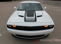 2008-2021 2022 2023 Dodge Challenger Cuda Strobe Hood Only Mopar OEM Style Hood Rally Vinyl Graphic - Front Hood View