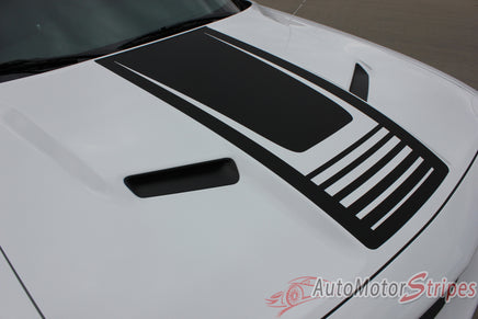 2008-2021 2022 2023 Dodge Challenger Cuda Strobe Hood Only Mopar OEM Style Hood Rally Vinyl Graphic - Hood View