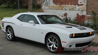 2008-2021 2022 2023 Dodge Challenger Cuda Strobe Combo Mopar OEM Factory Style Rear Quarter Panel and Hood Rally Vinyl Graphics - Hood and Passenger Side View