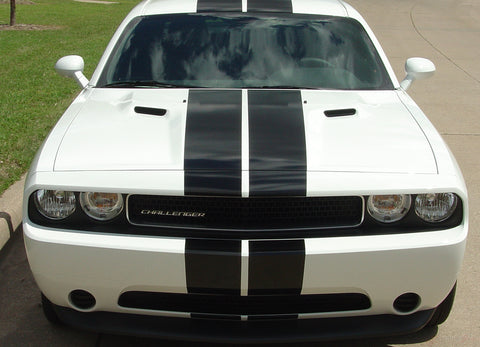 2008-2014 Dodge Challenger Rally Stripes Mopar Factory Rallye Style 10 inch Racing Vinyl Graphics 3M Decals Package