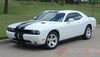 2008-2014 Dodge Challenger Rally Stripes Mopar Factory Rallye Style 10 inch Racing Vinyl Graphics - Front Driver Side View