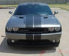 2008-2014 Dodge Challenger Rally Stripes Mopar Factory Rallye Style 10 inch Racing Vinyl Graphics - Front Hood View