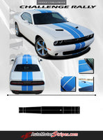 Detailed view of 2015-2023 2023 2020 Dodge Challenger Rally Stripe 15 Mopar Factory OEM Style 10 inch Dual Racing Vinyl Graphics 3M Decals Package