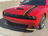 View of 2015-2023 Dodge Challenger Crush Rally Stripe 15 Offset Racing Vinyl Graphics 3M Decals Package