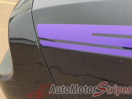 Detailed view of 2011-2023 Dodge Challenger Duster Mopar Factory Style Strobe Vinyl Graphics Stripes 3M Decals Package