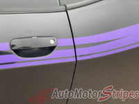 Detailed view of 2011-2023 Dodge Challenger Duster Mopar Factory Style Strobe Vinyl Graphics Stripes 3M Decals Package