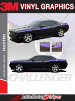 Detailed view of 2011-2023 Dodge Challenger Duster Mopar Factory Style Strobe Vinyl Graphics Stripes 3M Decals Package