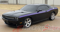 Detailed view of 2011-2023 Dodge Challenger Duster Mopar Factory Style Strobe Vinyl Graphics Stripes 3M Decals Package