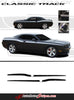 Detailed view of 2008-2023 Dodge Challenger Classic Track Mopar Factory Style Side Vinyl Graphics 3M Decals Package