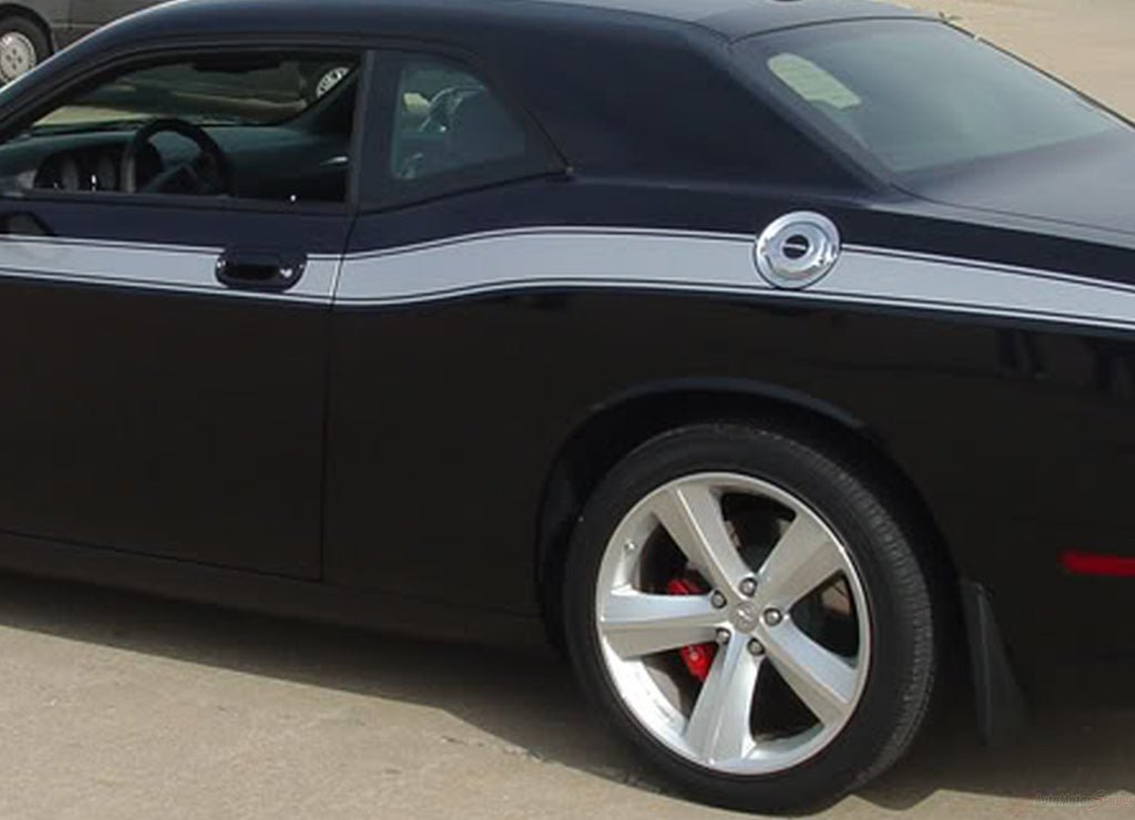 2008-2010 and 2011-2023 Dodge Challenger Classic Track Mopar Factory Style Side Vinyl Graphics 3M Decals Package