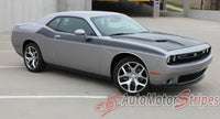 Detailed view of 2011-2023 Dodge Challenger Pursuit T/A 392 Side Stripe Side Door Panel Body Line Vinyl Graphics Stripe Package - Passenger Side View