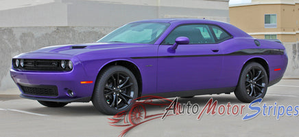 2008-2021 2022 2023 Dodge Challenger Roadline Side Stripe Side Door Panel Body Line Vinyl Graphics Stripe Package - Side Driver Profile View