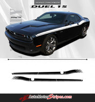 Detailed view of 2011-2023 Dodge Challenger Duel 15 Mopar Factory Style Strobe R/T Vinyl Graphics Decals 3M Stripe Package
