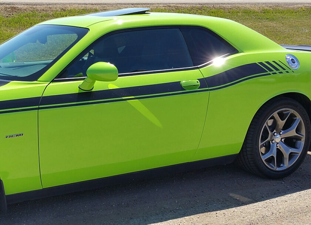 2011-2023 Dodge Challenger Duel 15 Mopar Factory Style Strobe R/T Vinyl Graphics Decals 3M Stripe Package