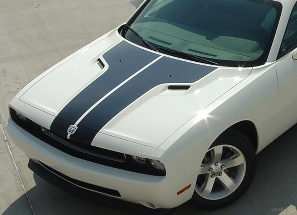 2008-2014 Dodge Challenger Split Hood Mopar Factory Style Vinyl Graphics 3M Decals Package