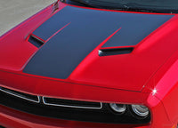Detailed view of 2015-2023 Dodge Challenger Hood 15 Mopar OEM Factory Style Vinyl Graphics 3M Stripe Decals Package