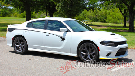 Detailed view of 2015-2023 Dodge Charger RILED Side Body Door Decals Vinyl Graphics 3M Stripes Kit