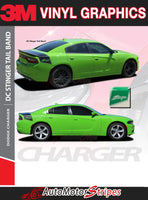 View of 2015-2023 Dodge Charger Swinger Tailband Daytona Stinger Hemi Vinyl Decklid Trunk Rally Stripes 3M Graphic Decal R/T SRT 392 Hellcat Mopar Style Kit