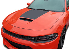 Detailed view of 2015-2023 Dodge Charger Center Hood Vinyl Rally Stripes 3M Graphic Decal Factory Quality Mopar Style Kit