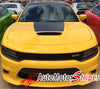 2015-2019 Dodge Charger Daytona Center Hemi Vinyl Hood Rally Stripes 3M Graphic Decal R/T SRT 392 Hellcat Mopar Style Kit - Center View