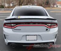 View of 2015-2023 Dodge Charger Crush Euro Style Vinyl Graphics Racing Stripes Kit 3M Factory Quality