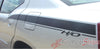 2006-2010 Dodge Charger Chargin 1 Hood Rear Quarter H/O High Output Vinyl Graphics Stripes 3M Decals Package- Rear Quarter View Black Stripes on Silver