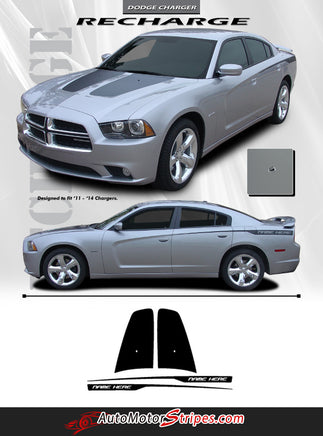 2011-2014 Dodge Charger Split Hood Mopar Factory Style Vinyl Graphics 3M Stripe Decal