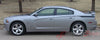 2011-2014 Dodge Charger Recharge Quarter Panels Mopar Style Vinyl Graphics - Matte Black on Silver Side View